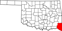 State map highlighting McCurtain&#32;County