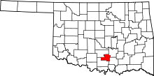 Map of Oklahoma highlighting Murray County