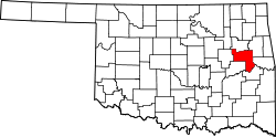 State map highlighting Muskogee&#32;County