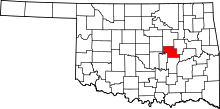 State map highlighting Okfuskee&#32;County