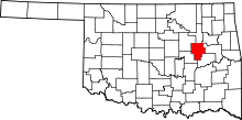 State map highlighting Okmulgee&#32;County
