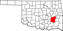 State map highlighting Pittsburg&#32;County