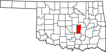 Map of Oklahoma highlighting Seminole County