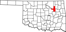 State map highlighting Tulsa&#32;County