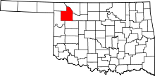 State map highlighting Woodward&#32;County