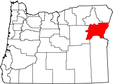 State map highlighting Baker&#32;County