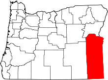 State map highlighting Malheur&#32;County