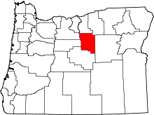 State map highlighting Wheeler&#32;County