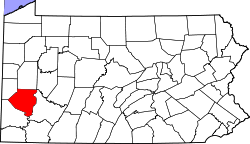 State map highlighting Allegheny&#32;County