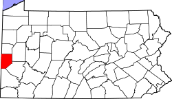 State map highlighting Beaver&#32;County