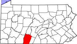 State map highlighting Bedford&#32;County
