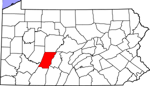 State map highlighting Cambria&#32;County