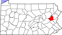 Map of Pennsylvania highlighting Carbon County