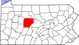 State map highlighting Clearfield&#32;County