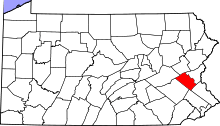 State map highlighting Lehigh&#32;County