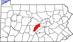 State map highlighting Mifflin&#32;County