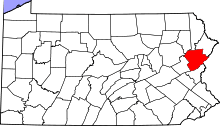 State map highlighting Monroe&#32;County