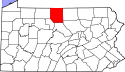 State map highlighting Potter&#32;County