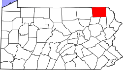 State map highlighting Susquehanna&#32;County