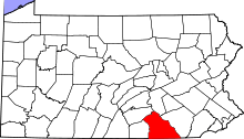 State map highlighting York&#32;County
