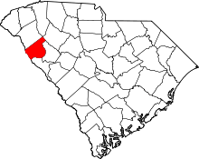 State map highlighting Abbeville&#32;County