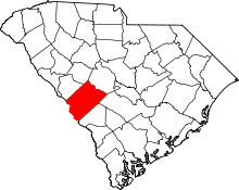 State map highlighting Aiken&#32;County
