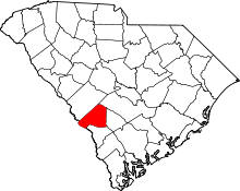 State map highlighting Barnwell&#32;County