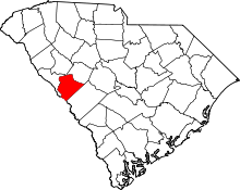 State map highlighting Edgefield&#32;County