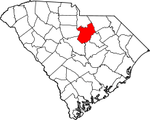 State map highlighting Kershaw&#32;County