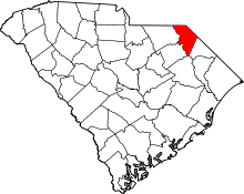 State map highlighting Marlboro&#32;County