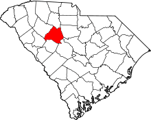 State map highlighting Newberry&#32;County