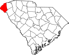 State map highlighting Oconee&#32;County