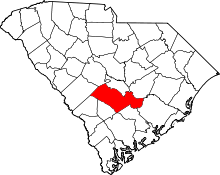 State map highlighting Orangeburg&#32;County