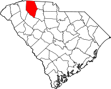 State map highlighting Spartanburg&#32;County