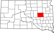 State map highlighting Beadle&#32;County