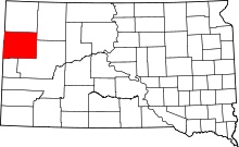 Map of South Dakota highlighting Butte County