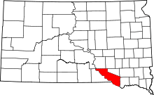 Map of South Dakota highlighting Charles Mix County