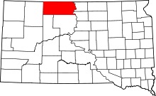 State map highlighting Corson&#32;County