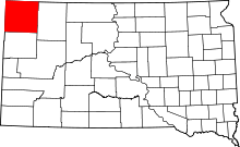 State map highlighting Harding&#32;County