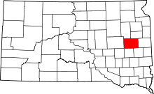 State map highlighting Kingsbury&#32;County