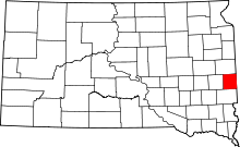 Map of South Dakota highlighting Moody County
