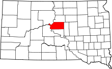 Map of South Dakota highlighting Sully County