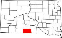 State map highlighting Todd&#32;County