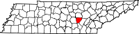 Map of Tennessee highlighting Van Buren County