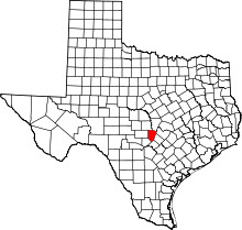 State map highlighting Blanco&#32;County
