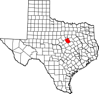 State map highlighting Bosque&#32;County