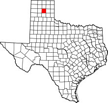 Map of Texas highlighting Carson County