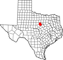 State map highlighting Erath&#32;County