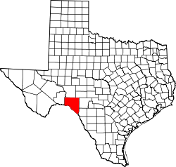 State map highlighting Val Verde&#32;County