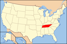  Location of Tennessee within contiguous United States